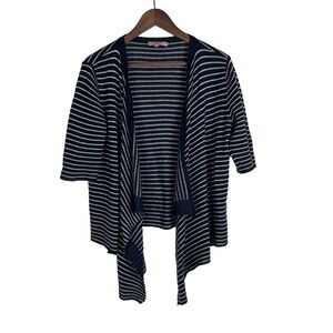 Calypso‎ Saint Barth Medium Cashmere Cardigan Navy White Nautical Luxury